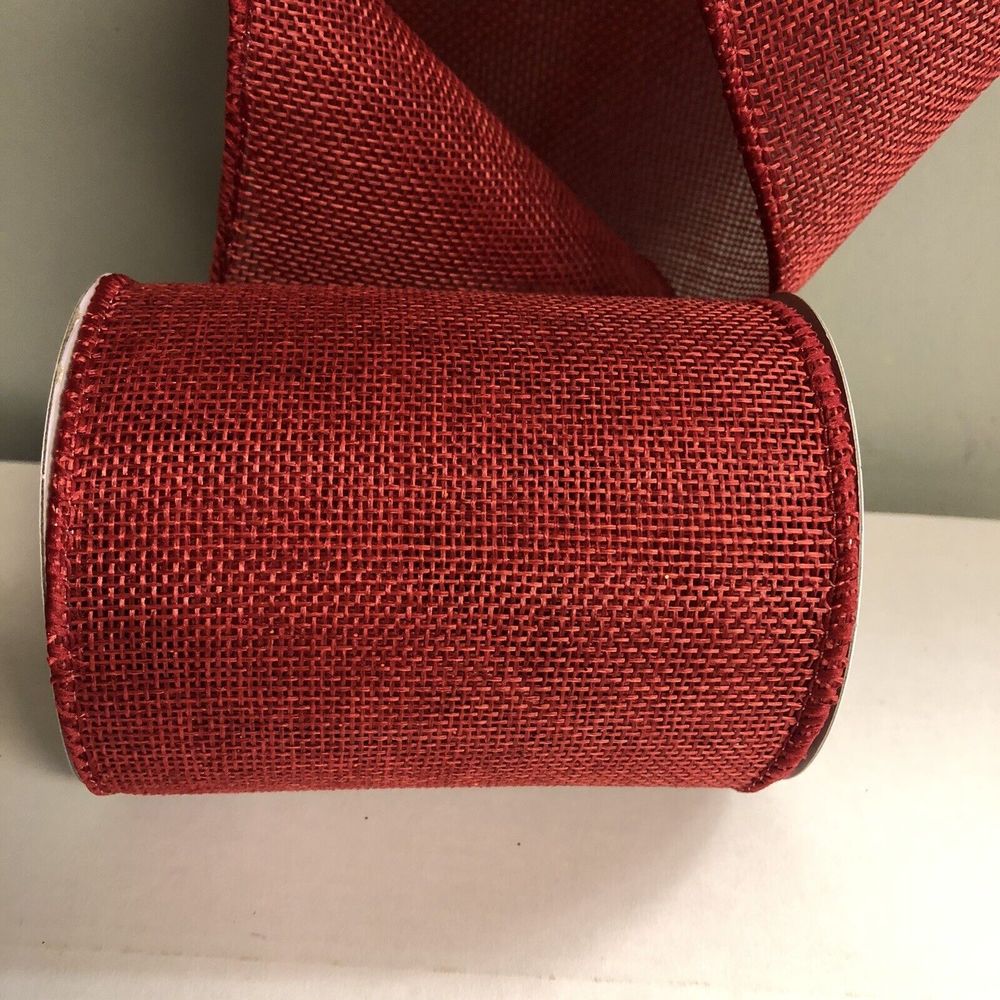 Christmas 4 in X 12Ft Wired Edge Red Ribbon For, Wedding, Valentines - Picture 3 of 6